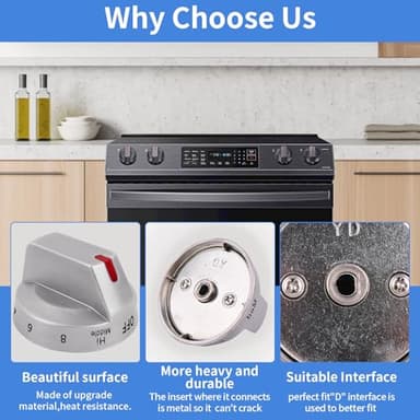 DG94-03500A/Z 4Pcs DG94-03500V DG94-03500W Compatible Replacement Knob for Samsung Electric Stove Models NE63T8111SS/AA NE63T8311SS/AA NE63T8751SS/AA NE63T8711SS/AA - Image 4