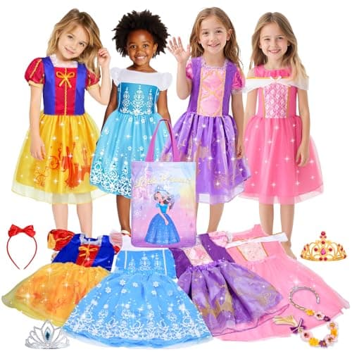 Meland Princess Dress Up - Princess Dresses for Girls with Princess Toys, Dress Up Clothes for Little Girls Pretend Play - Image 1