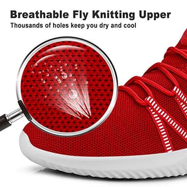 Feethit Mens Slip On Running Shoes Breathable Lightweight Comfortable Fashion Non Slip Sneakers for Men Red Size 11 - Image 3