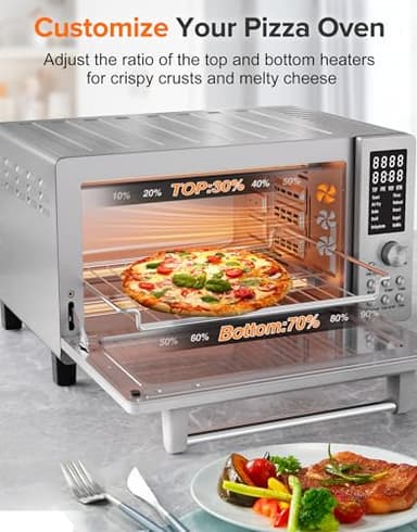 Nuwave Bravo Pro Smart 21QT Toaster Oven Air Fryer Combo, Convection Oven Countertop, 10 functions all in 1, with even & quick crisp technology, 50-450°F, 1800W, Stainless Steel - Image 5