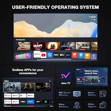 【Netflix-Licensed Projector & Native 1080P】Thinnest 2.24" Smart Mini Projector with WiFi and Bluetooth, Auto Focus & Keystone Portable Outdoor Projector, VOPLLS 4K Support Home Movie Projector - Image 7
