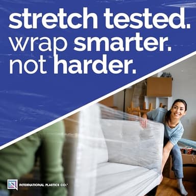International Plastics Co. 2 Pack 15" Plastic Stretch Film Wrap with Extended Tension Handles 1200ft Each 500% Stretch Clear Cling Durable Adhering Packing Moving Heavy Duty Pallet Shrink - Image 6