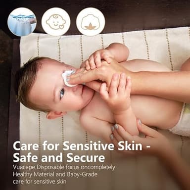vuacepe Face Towels Disposable Cotton Facial Towels, 100 Count Biodegradable Soft Dry Facial Tissue, Drying Tissue for Skin Care, Makeup Remover, Disposable Face Cloths for Washing - Image 3