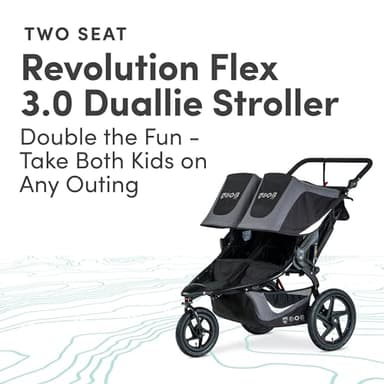 BOB Gear Revolution Flex 3.0 Duallie Double Jogging Stroller, Graphite Black - Image 2