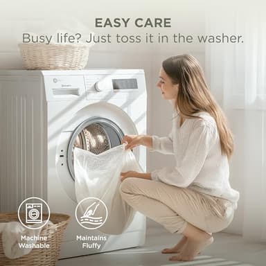 Bedsure Fluffy Comforter Set Queen - Super Soft Faux Fur Bed Set Cream White, All Seasons Warm Plush Fleece Bedding, 3 Pieces, 1 Shaggy Fuzzy Queen Size Comforter with 2 Pillowcases - Image 7