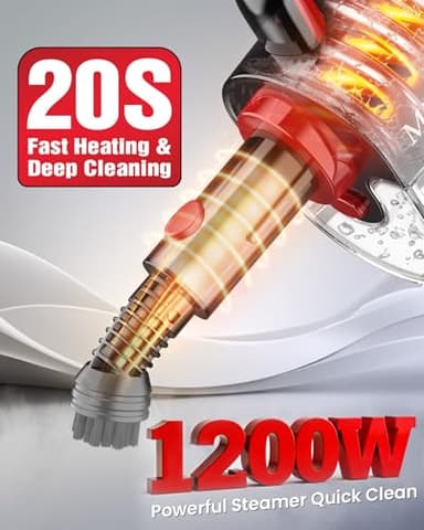 Steam Mop Cleaner Safe High-temp for Deep Cleaning, Lightest Detachable Floor Steamer with 2 Steam Mode 3 Adjustable Level Heavy Duty Powerful Handheld Steam Cleaner for Hardwood & Laminate Tile Grout - Image 2