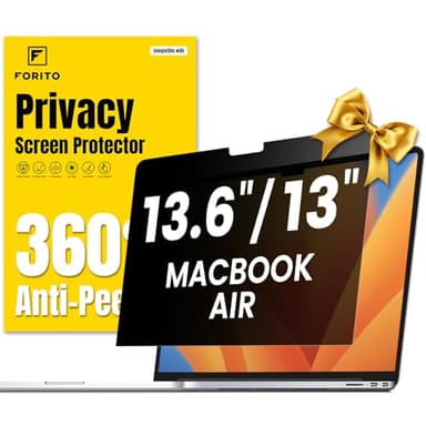 F FORITO 360° Privacy Screen Protector Compatible with MacBook Air 13.6 inch (2022-2025, M2, M3, M4), Anti Peeping and Anti Glare Laptop Privacy Screen Shield - Image 1