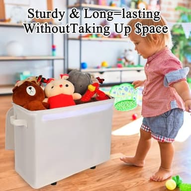 Rlosjin Large Shelf Storage Baskets | Fabric Closet Organizers and Storage Bins with Handles for Home Organization | Decorative Foldable Baskets for Organizing Clothes, Toys, Nursery - Image 6