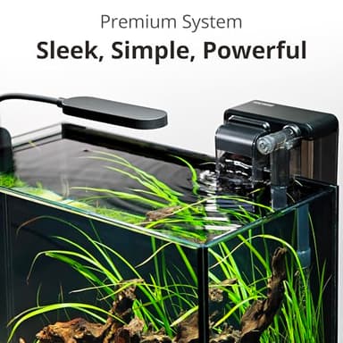 NICREW 2.5 Gallon Nano Nature Aquarium Kit, Ultra-Clear Rimless Desktop Fish Tank with Light and Filter, Perfect for Small Fish, Shrimp, or Betta, Basic Version, Black - Image 4