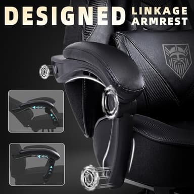 Vonesse Gaming Chair, Computer Chair with Footrest and Massage, Big and Tall High Back Gamer Chair, Reclining Gaming Chairs for Adults (Classic Black) - Image 6