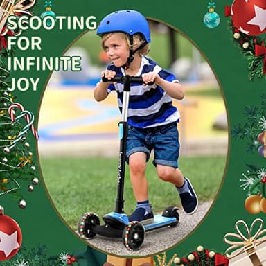 besrey Kick Scooter for Kids Ages 3-10, 3-Wheel Folding Scooter with Adjustable Height, LED Light Wheels, Extra Wide Deck for Outdoor Activities - Image 7