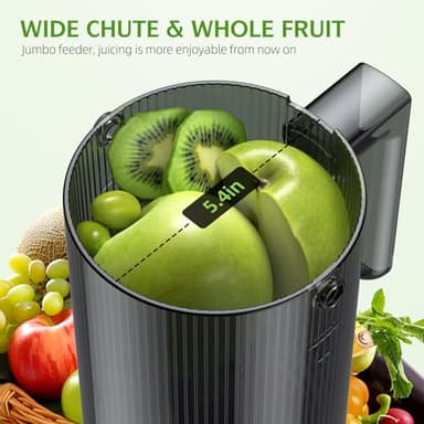 Cold Press Juicer, Slow Masticating Juicer with "5.4" Extra Large Feed Chute, Juicer Machines for Whole Fruits and Vegetables, Easy to Clean, Juice Extractor Machine - Image 2