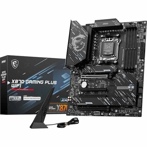 MSI X870 Gaming Plus WiFi Motherboard, ATX - Supports AMD Ryzen 9000/8000 / 7000 Processors, AM5-60A SPS VRM, DDR5 Memory Boost 8200+ MT/s (OC), PCIe 5.0 x16 & 4.0 x16, M.2 Gen5, Wi-Fi 7, 5G LAN - Image 1