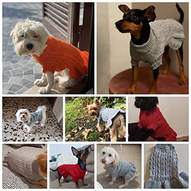 Dog Sweaters for Small Dogs Cute Pet Turtleneck Sweaters Puppy Knitted Sweater Dress Girl Boys Chihuahua Warm Winter Coat Clothes Doggie Outfits Apparel for Yorkie Christmas - Image 4