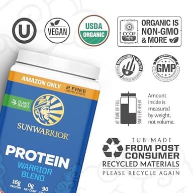 Organic Plant Based Protein Powder | Vegan Organic Protein Powder Chocolate Flavored with BCAA Amino Acids & Hemp Seed Pea Blend | Non-GMO Soy Dairy Filler & Gluten Free (Chocolate, 32 Servings) - Image 3