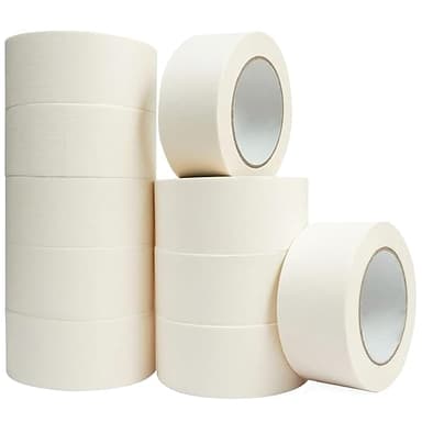Masking Tape 2 Inch, 10 Pack White Masking Tape Bulk for General Purpose Use, 2 Inches X 55 Yards X 10 Rolls (550 Total Yards - Image 1