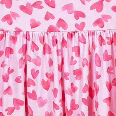 Gerber Baby Girls Toddler Buttery Soft Short Sleeve Twirl Dress with Viscose Made from Eucalyptus, Heart Felt, 2T - Image 4