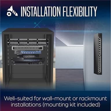 TRENDnet 16-Port Unmanaged 2.5G Desktop Network Ethernet Switch, TEG-S3160, 16 x 2.5Gb RJ-45 Ports, 80Gbps Switching Capacity, Ethernet Splitter, NDAA & TAA Compliant, Lifetime Protection, Black - Image 5