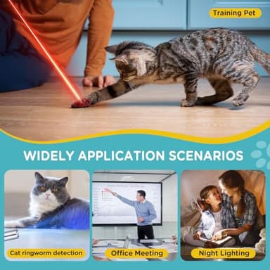 Koackl Cat Toy Pointer for Indoor, USB Rechargeable Cat Toy, 3 Light Colors Cat Interactive Toys for Dogs, Cats, Pet Chase Toy for Fun Playing Training Exercise Indoors - Image 6