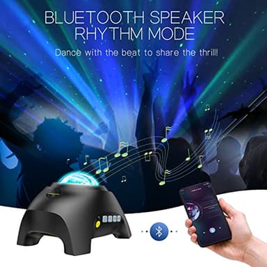 Northern Galaxy Light Aurora Projector with 33 Light Effects, LED Star Projector for Bedroom Nebula Lamp, Remote Control, White Noises, Bluetooth Speaker for Parties - Image 4