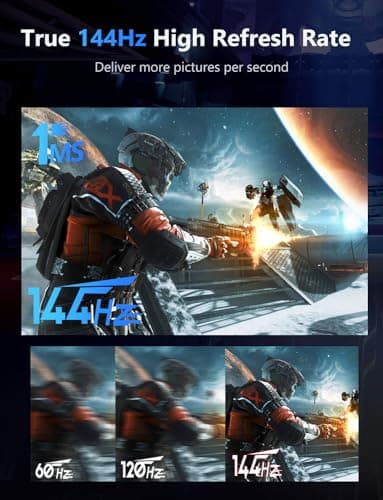 2.5K Portable Gaming Monitor, 18" 144Hz IPS Portable Laptop Monitor, Second Screen Dual USB C HDMI Computer Gaming Display with Speakers & Smart Cover, Travel Monitor for PC Phone PS4/5 Xbox Switch - Image 2