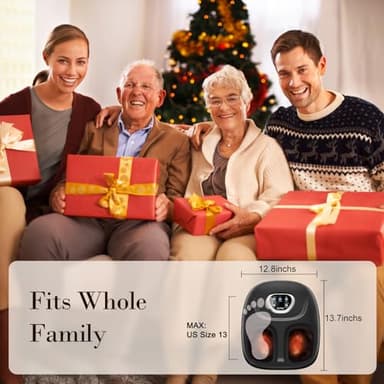 CuPiLo Foot Massager FSA Eligible HSA, Feet Massager with Heat for Plantar Fasciitis Relief, 5 Levels Compression & Vibration Massage for Neuropathy, Thanksgiving Gifts for Women Men, Fits Up to 13" - Image 2