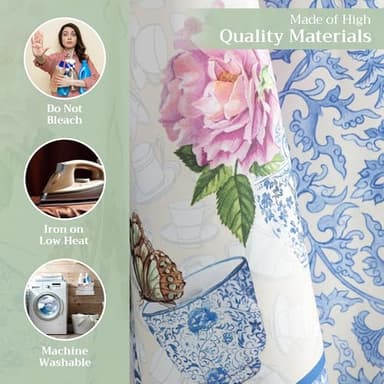 Maison d' Hermine Kitchen Towels Set of 3 100% Cotton 27.50" x 20" Reusable Cloth Tea Dish Towels Absorbent with Hanging Loop for Kitchen, Home, Dining, Cocktail Parties Spring/Summer (Canton) - Image 6