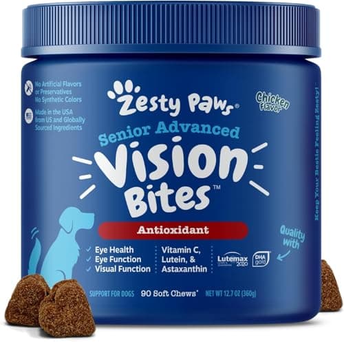 Zesty Paws Eye Supplement for Dogs - Vision Support with Antioxidants & Omega 3 Fatty Acids - 90 Chews - Image 1