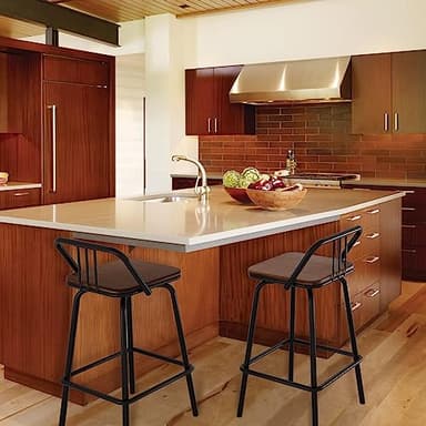 Bloddream Bar Stools, Swivel Counter Stools Set of 2 - Vintage Industrial Farmhouse Swivel Bar Stool - Kitchen Island Counter Bar High Chair(Walnut) - Image 5