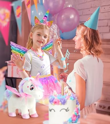 Unicorn Toys for Girls Age 4-6 Unicorn Gifts, Walking Talking Singing Interactive Toy, Remote Control Plush Unicorn Pet Care Toy, SOLIEHOO Unicorn Dress up Clothes for Toddler Girls Kids 3 4 5 6 Years - Image 3