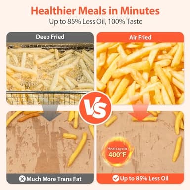 Beelicious 5.8QT Large Air Fryer, 12-in-1 Digital Airfryer with Clear Window, 40+ Recipes, Flavor-Lock Tech, Shake Reminder, Compact, Quiet, Dishwasher Safe, Nonstick (Cherry Pink) - Image 5