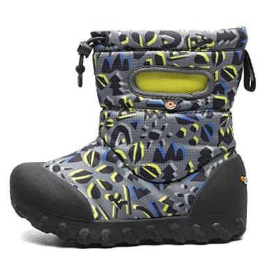 Bogs Kids B Moc Snow Boot, Adventure Print - Gray, Size 6 Big Kid