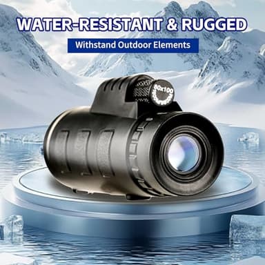 Outdoor Monocular Telescope, 80 * 100 High-Definition High Magnification Monocular Telescope, with Universal Phone Holder, Telescopic Tripod, Suitable for Hiking, Camping, Travel,etc - Image 3