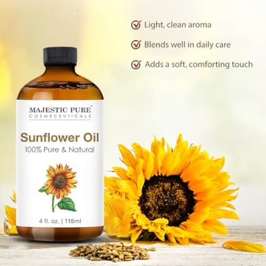 Majestic Pure Sunflower Essential Oil with Glass Dropper - Huge 4 Fl Oz - 100% Pure and Natural Black Pepper Oil - Premium Grade Essential Oils for Diffuser, Aromatherapy, Soap and Candle Making - Image 3