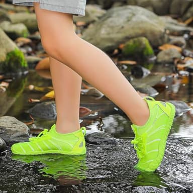 UBFEN Water Shoes for Kids Boys Girls Aqua Socks Barefoot Beach Sports Swim Pool Quick Dry Lightweight Toddler Little Big Kid G Light Green 2 Big Kid - Image 8