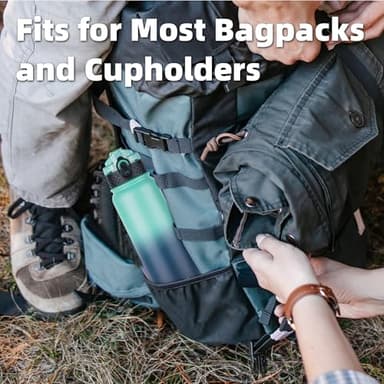 Oldley Insulated Water Bottle 20oz for Adults Kids Stainless Steel Water Bottles with Straw/Chug/Carabiner 3 Lids Fruit Strainer Double Wall Vacuum Wide Mouth BPA Free Leak-Proof for School Travel - Image 6