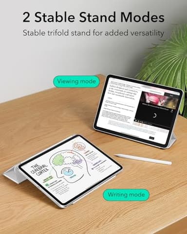 ESR for iPad Pro 11 Inch Case M4 2024(5th Gen), Strong Magnetic Attachment, Slim Trifold Stand Case, Supports Pencil Pro and Pencil(USB-C), Tough Protection, Auto Sleep/Wake, Rebound Series, White - Image 8