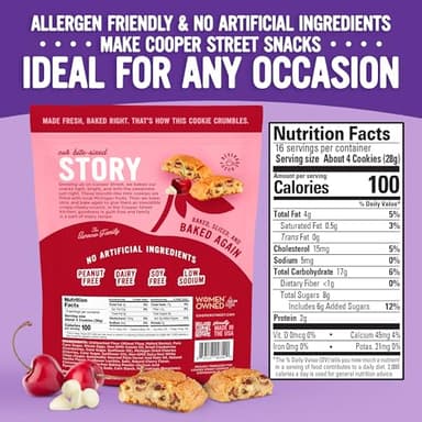 Cooper Street Twice-Baked Cherry White Chip Biscotti Cookies (16 oz Pack of 2) – Over 50 Biscotti Cookies per Bag Loaded with Real Fruit, Traditional Italian Style Snacks - Dairy, Peanut & Soy Free - Image 2