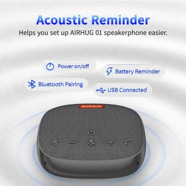 AIRHUG Conference Speaker and Microphone, Bluetooth Speakerphone with 360° Voice Pickup, Advanced Noise Reduction, USB-C Plug & Play, Compatible with Zoom and MS Team - Image 2