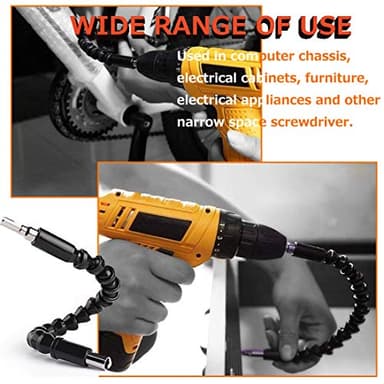 2 Pack Flexible Drill Bit Extension with 10 Drill Bit Sets, YTFGGY 11.8 inch Magnetic Hex Soft Shaft, Flexible Screwdriver Extension for Connect Drive Shaft Tip Drill Bit Kit Adaptor (BY) - Image 5