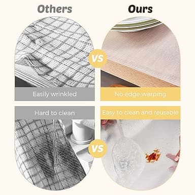 Glotoch Shelf Liner 17.5x360, Non Adhesive Cabinet, Drawer Liner for Refrigerator, Kitchen, Waterproof and Durable Fridge Table Place Mats for Cupboard, Clear - Image 6