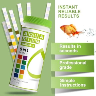 AAwipes 8-in-1 Aquarium Test Kit for Fish Tanks - Quick & Accurate Water Testing Strips for Aquariums & Ponds. Tests pH, Ammonia, Alkalinity, Hardness, Chlorine, etc. (K02-50) - Image 2