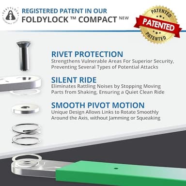 Seatylock FoldyLock Compact Folding Bike Lock - Award Winning Patented Lightweight High Security Bicycle Lock - Heavy Duty Anti Theft Smart Secure Guard with Keys & Case for Bikes or Scooters - Image 3