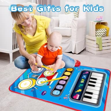 Baby Toys for 1 Year Old: Baby Musical Mat Toddler Toys Age 1-2 - 2 in 1 Piano Drum Babies Play Mat - Infant Music Toy 12-18 Months Babies Birthday Valentines Gifts for 1 2 3 Year Old Boys Girls - Image 7
