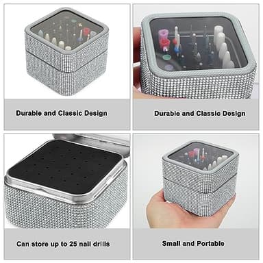 Cellentool 25Pcs Nail Drill Bits Set with Storage Box, 3/32 Inch Tungsten Ceramic Diamond Carbide Nail Drill Bits for Acrylic Gel Polish, Cuticle Efile Remover for Manicure Pedicure - Image 6