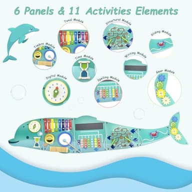 Baotree Activity Wall Busy Board Panels, Montessori Sensory Toys, Wall Activity Center, Educational Toy, Interactive Wooden Learning Toy for Toddler Playroom & Children's Daycare - Image 3