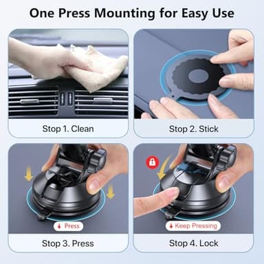 Miracase 3-in-1 Cell Phone Holders for Your Car, Universal Car Phone Holder Mount for Dashboard Air Vent Windshield Compatible with iPhone16 15 14 13 12 11 Pro Max Xs XR X, Galaxy Stripe - Image 5