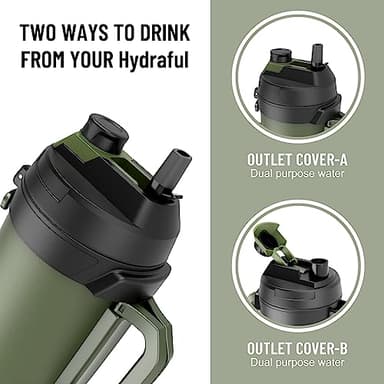 Hydraful Gallon Jug, 128oz Large Insulated Stainless Steel Sports Water Jug, Large Triple Wall Vacuum Insulation Water Bottle-Keeps Cold up to 48 Hrs-Sweat Proof,for Gym, Hiking & Camping - Image 2