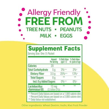 Culturelle Kids Probiotic + Fiber Packets (Ages 3+) - 60 Count - Digestive Health & Immune Support - Helps Restore Regularity - Image 4