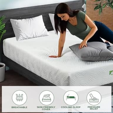 7 Inch Twin Mattress Gel Infused Cool Sleep & Pressure Relief, Medium Firm Mattress CertiPUR-US Certified, Bed in a Box High Density Supportive Reversible Removable Zippered Cover for All Bed Types - Image 3